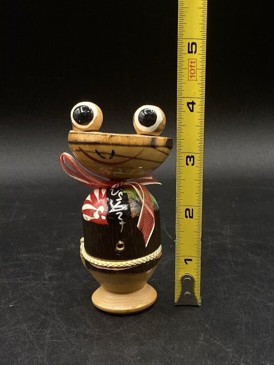 Kappa - The Kappapedia: kokeshi wooden dolls Onyado Kokeshi Frog 4” Doll Kappa Japanese
